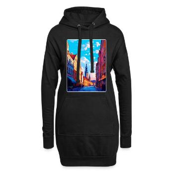 Plzen République tchèque Vintage Affiche de voyage WPA Art - Sweat-shirt à capuche long Femme - noir - Devant