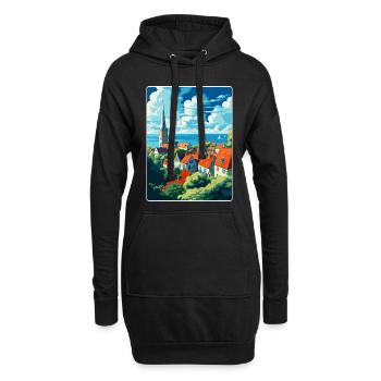 Visby Schweden Vintage Reiseposter WPA Souvenir - Hoodie-Kleid - Schwarz - Vorne