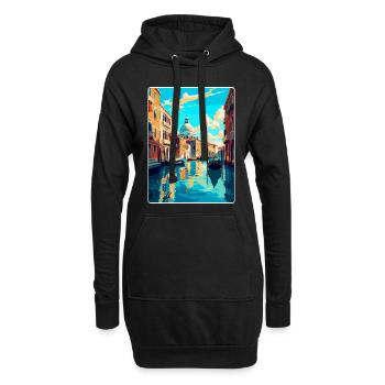 Venedig Italien Vintage Reiseplakat WPA Souvenir - Hoodie-Kleid - Schwarz - Vorne
