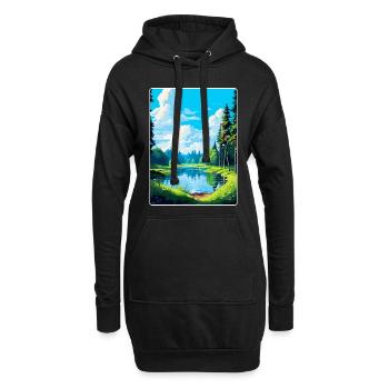 Bialowieza Pologne Affiche de voyage vintage souvenir - Sweat-shirt à capuche long Femme - noir - Devant