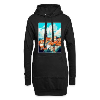 Mikulov République tchèque Affiche de voyage vintage WPA - Sweat-shirt à capuche long Femme - noir - Devant