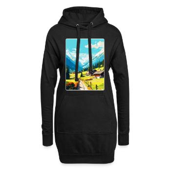 Klosters Serneus Schweiz Vintage Reiseposter - Hoodie-Kleid - Schwarz - Vorne