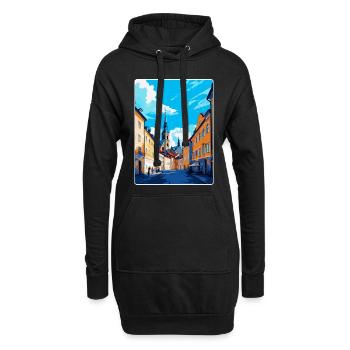 Olomouc République tchèque Affiche de voyage vintage WPA - Sweat-shirt à capuche long Femme - noir - Devant