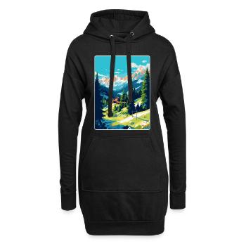 Gstaad Suisse Affiche de voyage vintage souvenir - Sweat-shirt à capuche long Femme - noir - Devant