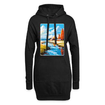 Oulu Finlande Affiche de voyage vintage WPA Souvenir - Sweat-shirt à capuche long Femme - noir - Devant