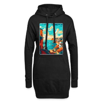 Lagos Portugal Affiche de voyage vintage souvenir WPA - Sweat-shirt à capuche long Femme - noir - Devant