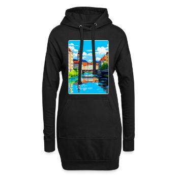 Ljubljana Slovénie Affiche de voyage vintage souvenir - Sweat-shirt à capuche long Femme - noir - Devant