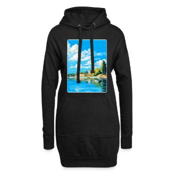 Savonlinna Finlande Affiche de voyage vintage souvenir - Sweat-shirt à capuche long Femme - noir - Devant