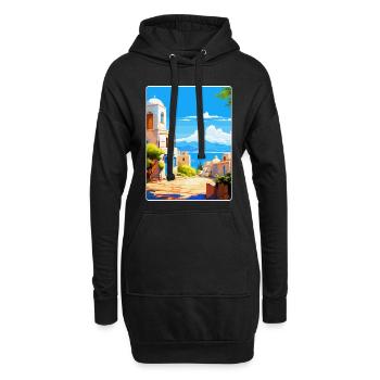 Kos Griechenland Vintage Reise Poster Souvenir Souvenir - Hoodie-Kleid - Schwarz - Vorne