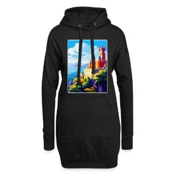 Sintra Portugal Affiche de voyage vintage Souvenir WPA - Sweat-shirt à capuche long Femme - noir - Devant