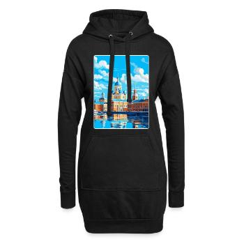 Helsinki Finlande Affiche de voyage vintage souvenir - Sweat-shirt à capuche long Femme - noir - Devant