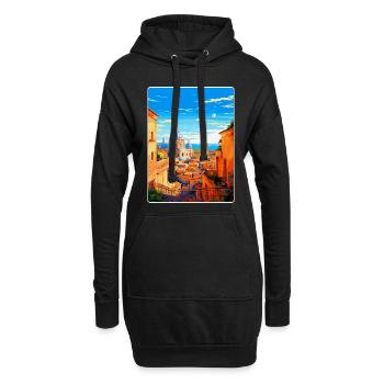 Rom Italien Vintage Reiseplakat Souvenir Souvenir - Hoodie-Kleid - Schwarz - Vorne