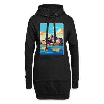Budapest Ungarn Vintage Reiseplakat Souvenir - Hoodie-Kleid - Schwarz - Vorne