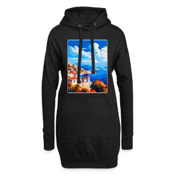 Hydra Griechenland Vintage Reiseposter WPA Souvenir - Hoodie-Kleid - Schwarz - Vorne