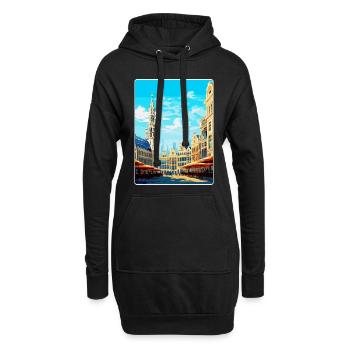 Brüssel Belgien Vintage Reiseplakat Souvenir - Hoodie-Kleid - Schwarz - Vorne