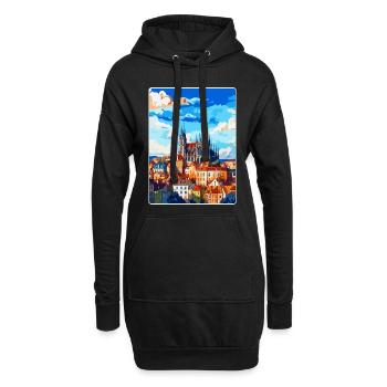 Kutna Hora République tchèque Affiche de voyage vintage - Sweat-shirt à capuche long Femme - noir - Devant