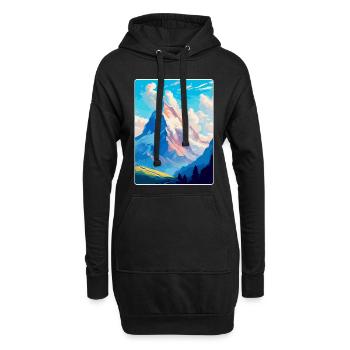 Eiger Suisse Affiche de voyage vintage souvenir - Sweat-shirt à capuche long Femme - noir - Devant