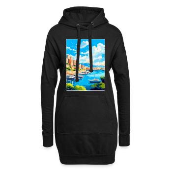 Monaco Côte d'Azur Frankreich Vintage Reiseplakat - Hoodie-Kleid - Schwarz - Vorne