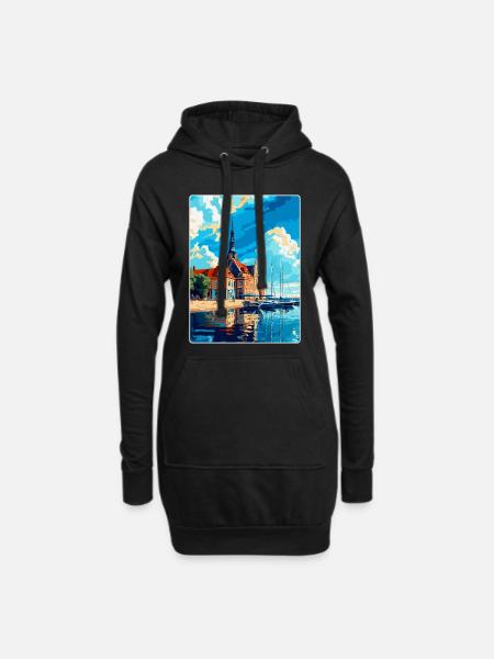Rostock Deutschland Vintage Reiseplakat Souvenir WPA - Hoodie-Kleid - Schwarz