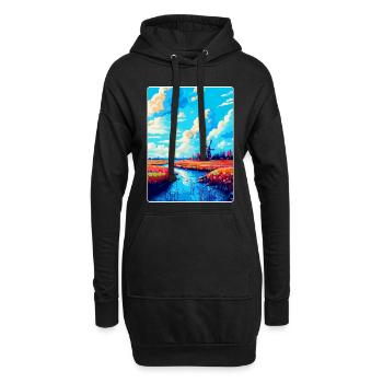 Souvenir d’affiche de voyage vintage Lisse Pays-Bas - Sweat-shirt à capuche long Femme - noir - Devant
