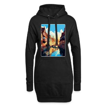 Colmar France Affiche de voyage vintage WPA Souvenir - Sweat-shirt à capuche long Femme - noir - Devant