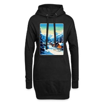 Gstaad Suisse Affiche de voyage vintage souvenir - Sweat-shirt à capuche long Femme - noir - Devant