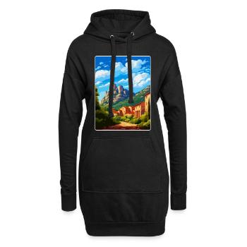 Montserrat Spanien Vintage Reiseplakat Souvenir - Hoodie-Kleid - Schwarz - Vorne