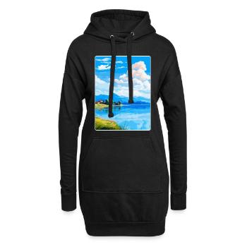 Lac de Varèse Italie Affiche de voyage vintage souvenir - Sweat-shirt à capuche long Femme - noir - Devant