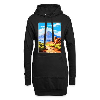 Parc national du Teide Espagne Affiche de voyage vintage - Sweat-shirt à capuche long Femme - noir - Devant