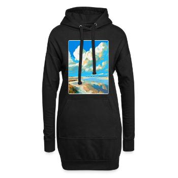 Affiche de voyage vintage de la mer des Wadden aux Pays-Bas WPA - Sweat-shirt à capuche long Femme - noir - Devant