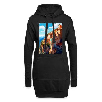 Cuenca Espagne Affiche de voyage vintage WPA Souvenir - Sweat-shirt à capuche long Femme - noir - Devant