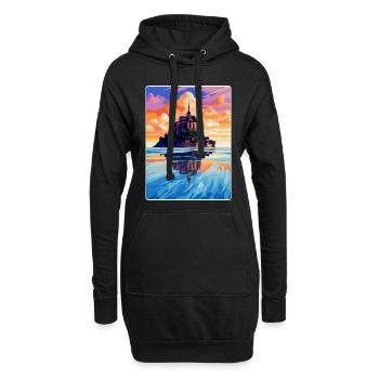 Mont Saint Michel France Affiche de voyage vintage WPA - Sweat-shirt à capuche long Femme - noir - Devant
