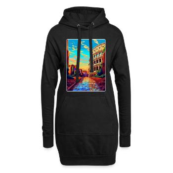 Rom Italien Vintage Reiseplakat Souvenir Souvenir - Hoodie-Kleid - Schwarz - Vorne