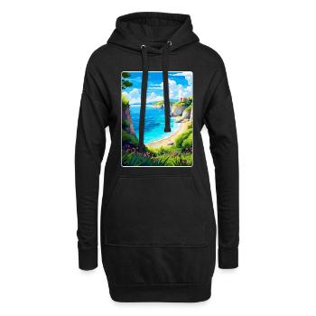 Zakynthos Grèce Affiche de voyage vintage souvenir - Sweat-shirt à capuche long Femme - noir - Devant