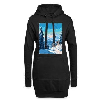 Courchevel Frankreich Vintage Reiseplakat Souvenir - Hoodie-Kleid - Schwarz - Vorne