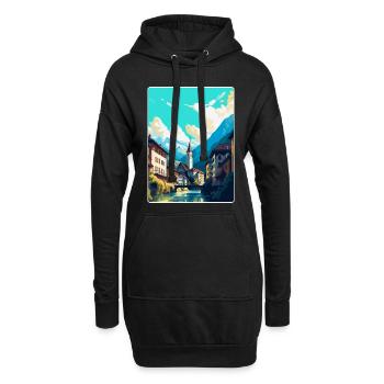 Chur Schweiz Vintage Reiseplakat Souvenir - Hoodie-Kleid - Schwarz - Vorne