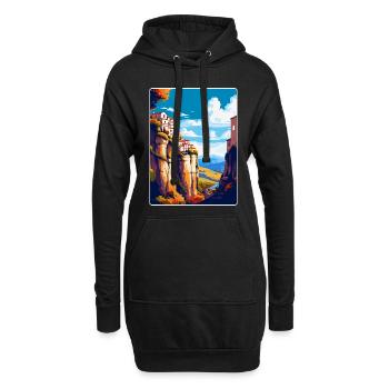 Ronda Espagne Affiche de voyage vintage WPA Art Souvenir - Sweat-shirt à capuche long Femme - noir - Devant