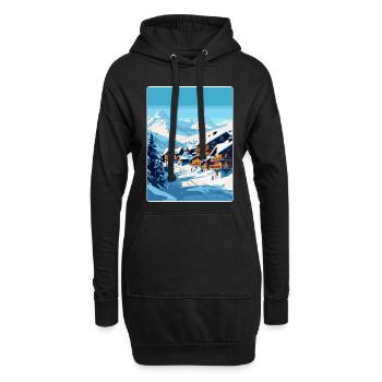 Val Thorens France Affiche de voyage vintage Souvenir - Sweat-shirt à capuche long Femme - noir - Devant