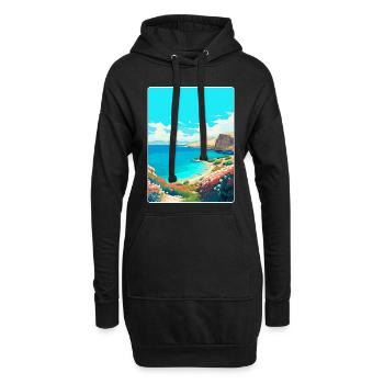 Insel Pag Kroatien Vintage Reiseplakat Souvenir - Hoodie-Kleid - Schwarz - Vorne
