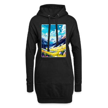 Obertauern Österreich Vintage Reiseplakat Souvenir - Hoodie-Kleid - Schwarz - Vorne