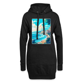 Nizza Frankreich Vintage Reiseplakat WPA Kunst Souvenir - Hoodie-Kleid - Schwarz - Vorne