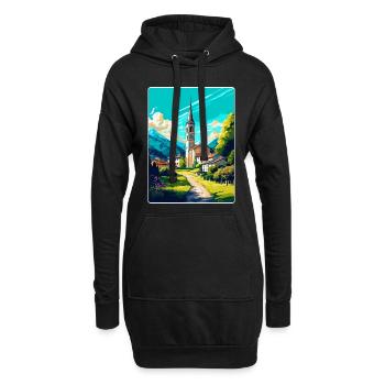 Hallein Autriche Affiche de voyage vintage souvenir WPA - Sweat-shirt à capuche long Femme - noir - Devant