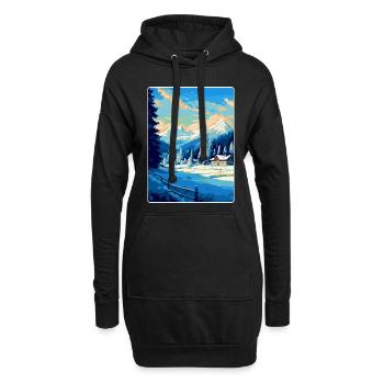 Kitzbühel Autriche Affiche de voyage vintage souvenir - Sweat-shirt à capuche long Femme - noir - Devant
