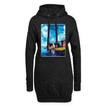 Trelleborg Suède Affiche de voyage vintage souvenir - Sweat-shirt à capuche long Femme - noir - Devant