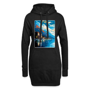 Montreux Schweiz Vintage Reiseplakat WPA Kunst - Hoodie-Kleid - Schwarz - Vorne