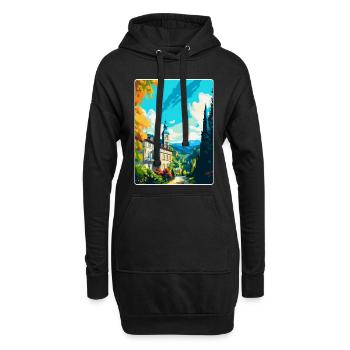 Baden Baden Allemagne Affiche de voyage vintage souvenir - Sweat-shirt à capuche long Femme - noir - Devant