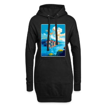 Île de Ciovo Croatie Affiche de voyage vintage WPA Art - Sweat-shirt à capuche long Femme - noir - Devant
