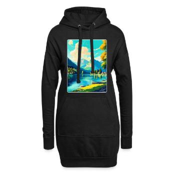 Wolfgangsee Österreich Vintage Reiseplakat Souvenir - Hoodie-Kleid - Schwarz - Vorne