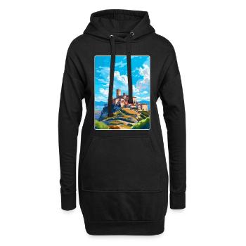 Avila Espagne Affiche de voyage vintage WPA Art Souvenir - Sweat-shirt à capuche long Femme - noir - Devant