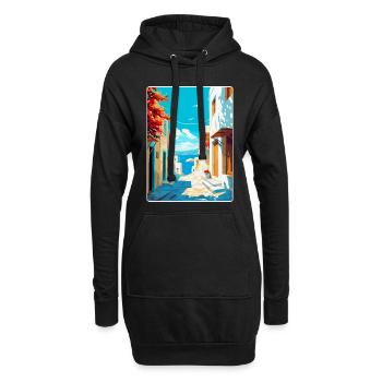 Paros Grèce Affiche de voyage vintage WPA Souvenir - Sweat-shirt à capuche long Femme - noir - Devant